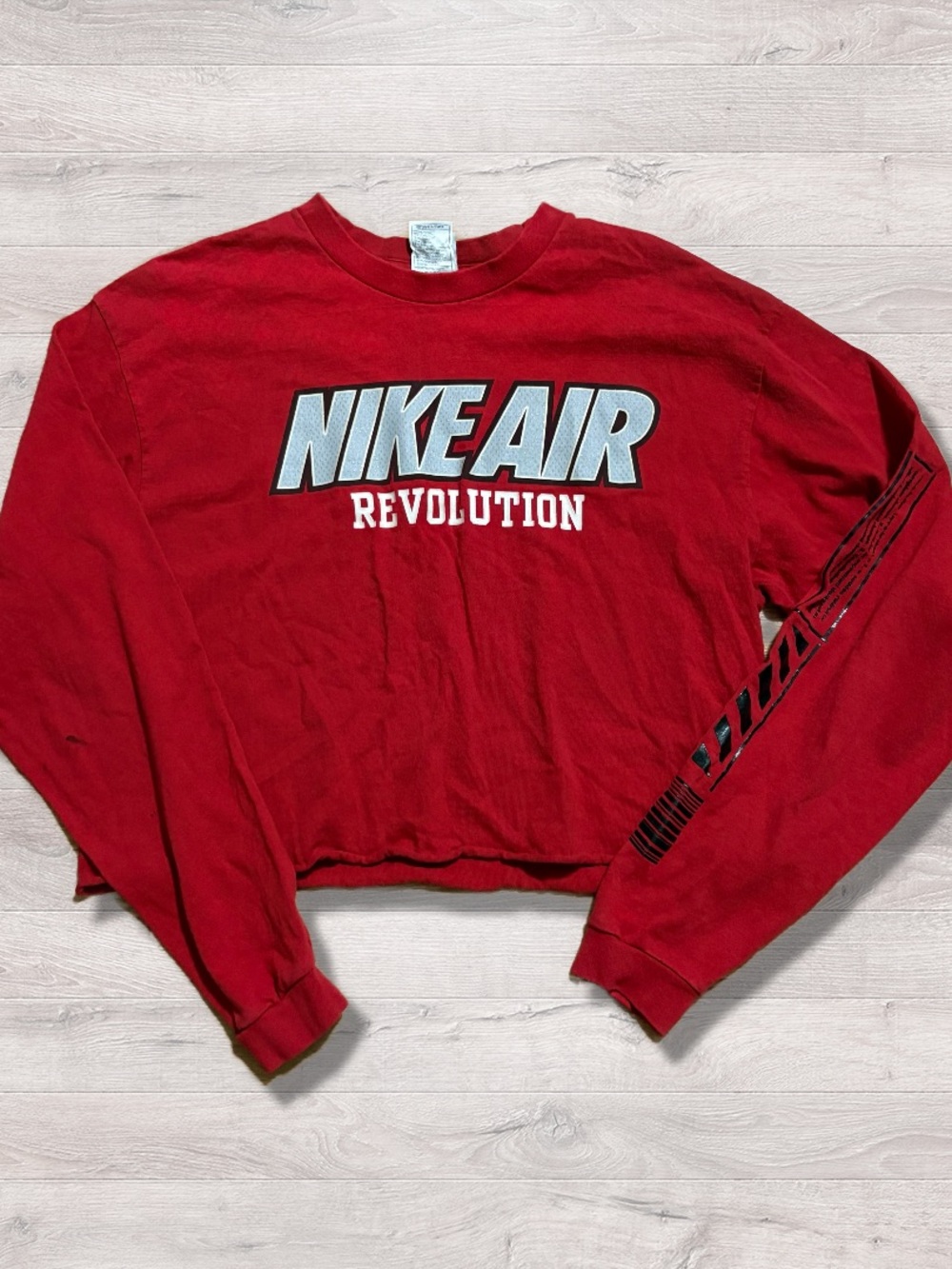 Vintage Nike Air Red Long Sleeved Crop Top Women’s Large